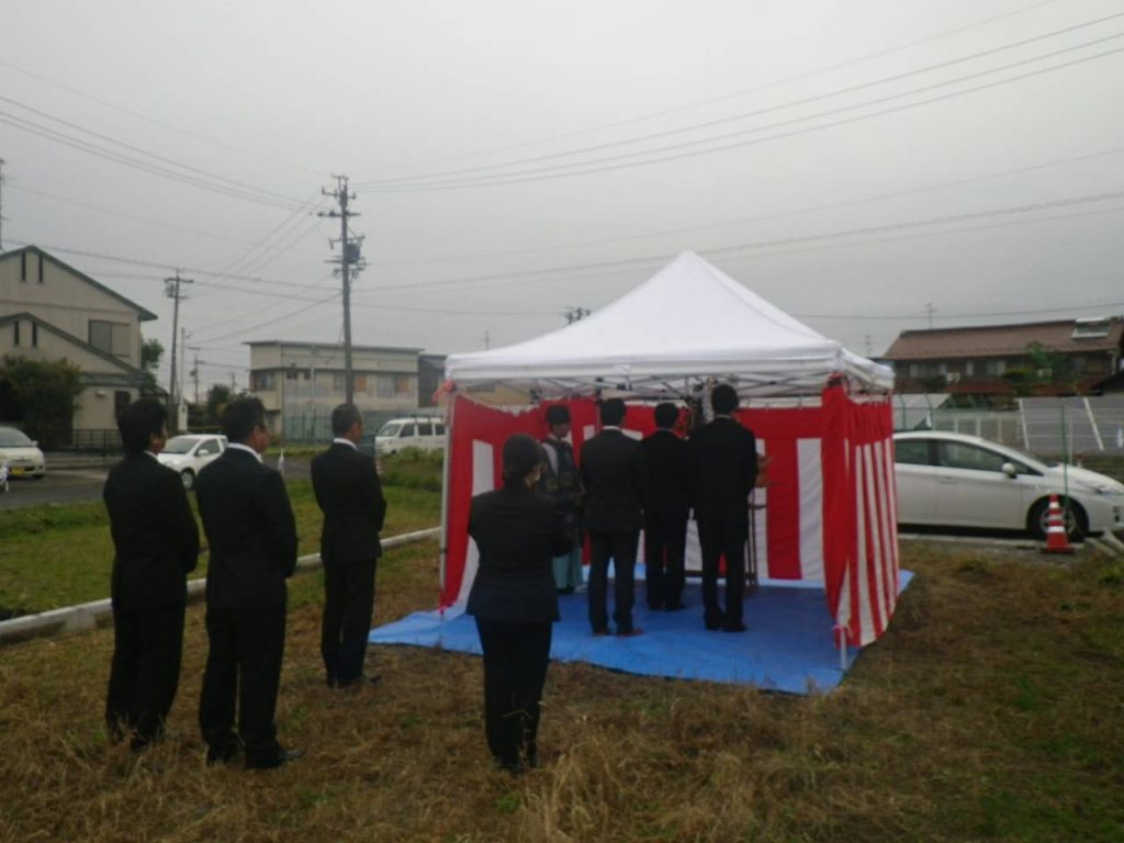 岐南町の戸建賃貸。地鎮祭の様子1